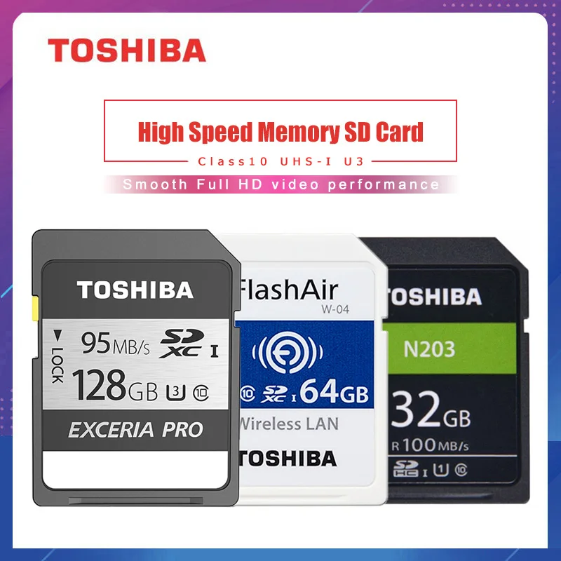 TOSHIBA SD-карта класс 10 32 ГБ 64 128 | Компьютеры и офис