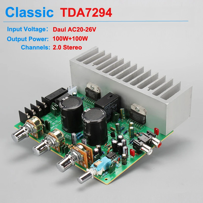 Предусилитель 2*100 Вт Dual TDA7294 JRC4558 плата Hi Fi усилителя звука стерео усилитель с