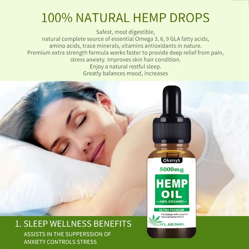 Масло для массажа семян конопли Облегчает боль улучшает сон способствует