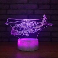 airplane night light 3d plane illusion lamp 7 color changing touch control decor lamps for boys kids christmas birthday gifts