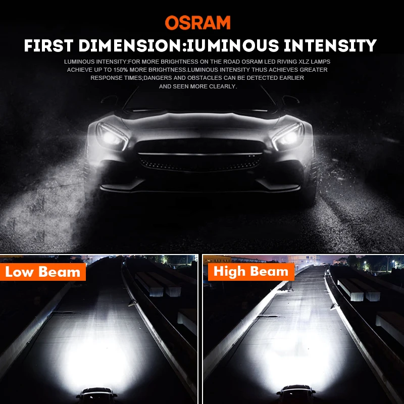 Светодиодные лампы для автомобильных фар OSRAM 2 шт. головного света H4 h7 H8 H9 HIR2 9012 H1