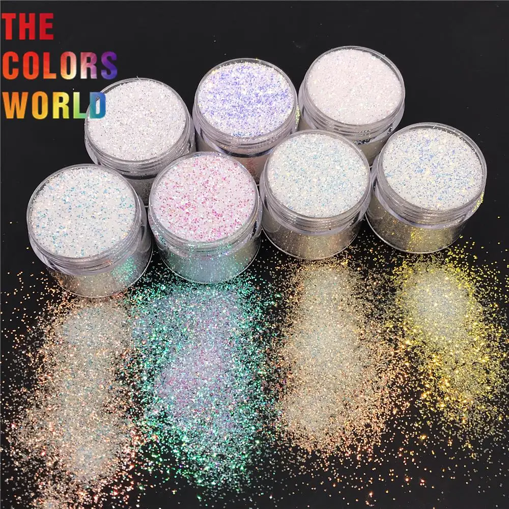 

TCT-653 Hexagon Nails Glitter High Brightness White Rainbow Decoration Manicure блестки uñas ネイル Festival Accessories Supplier