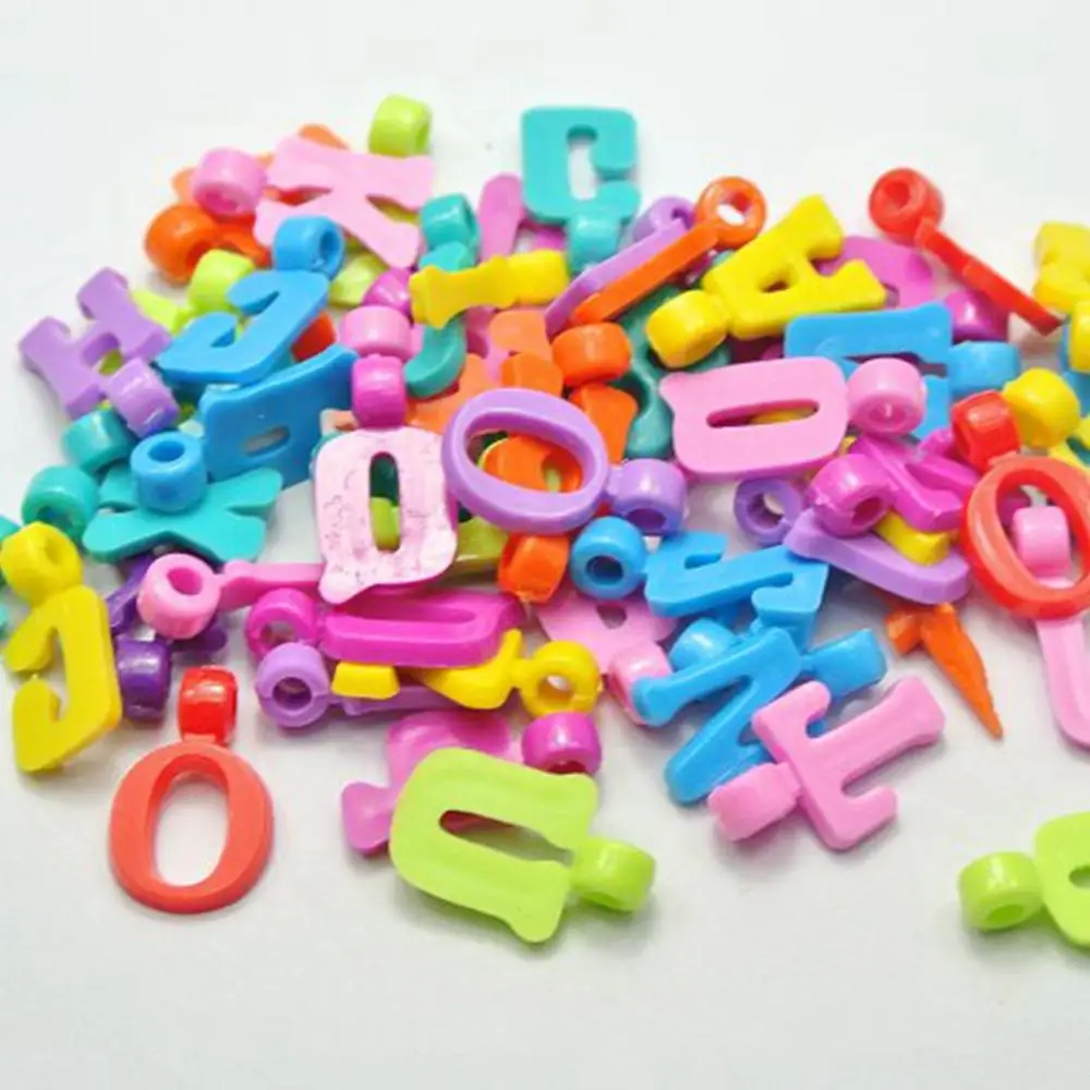 200 Assorted Colorful Acrylic Alphabet Letter Charm Pendants - 17mm Sizes image 3