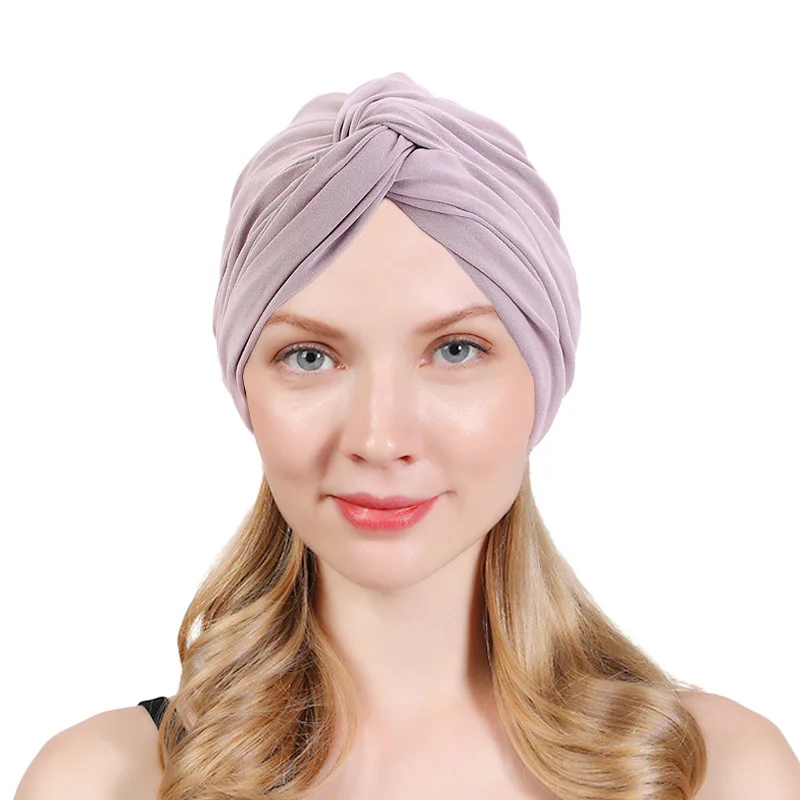 

Head Scarf Headwraps For Women Fashion Double Layer Super Soft Elastic Cotton Scarf Hat Cross Twist Hat Wrap Hat Arab Hat 33