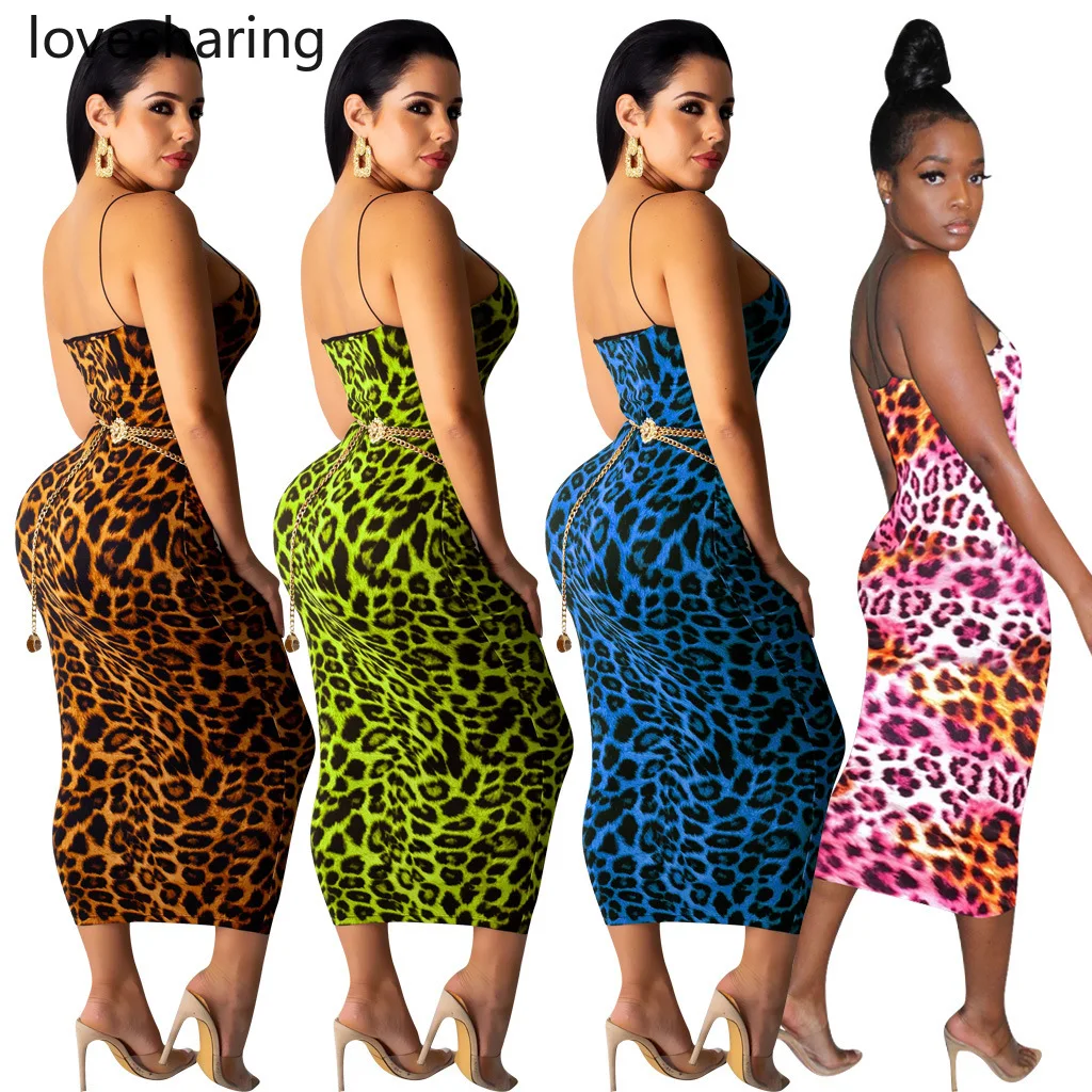 2019 Новинка 3812 женское леопардовое платье на подтяжках юбка без пояса плюс 4