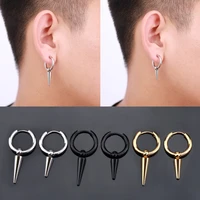 goth earring cone dangle earrings mini hoop earring silver for teens male stainless steel earring asymme trical earring original
