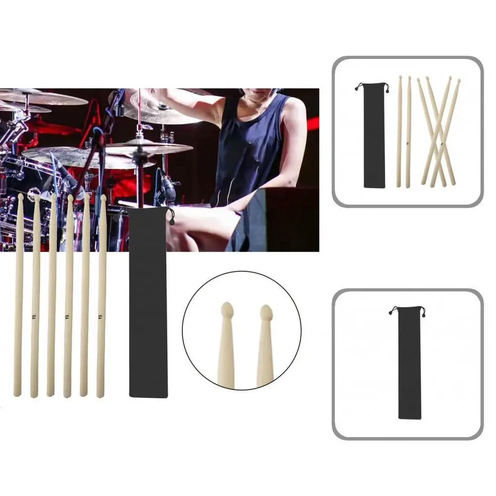 

Anti-Slip Handheld White 5A Classic Wood Drum Stick with Bag for Show