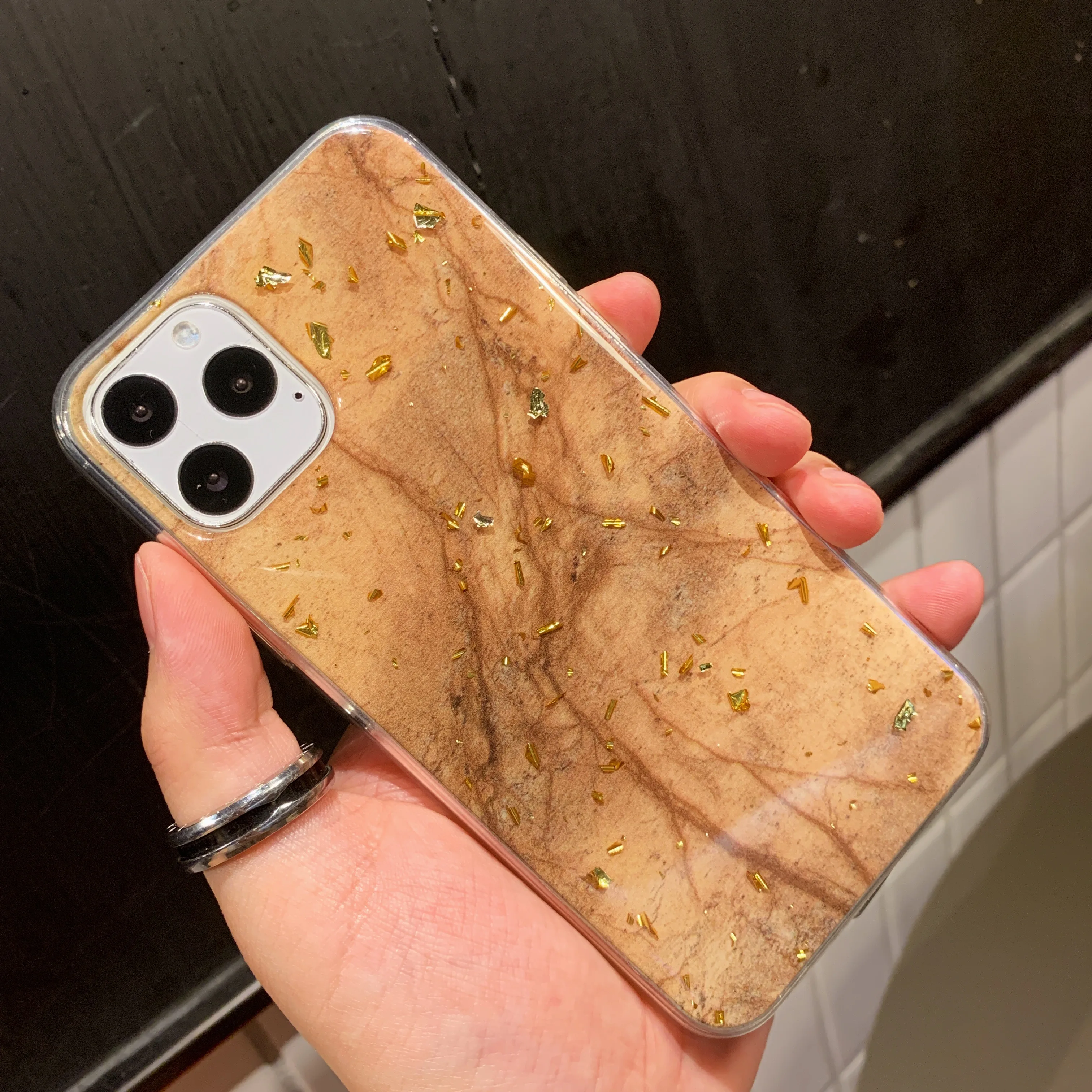 Bling Glitter Gold Foil Marble Sparkle Sequins Soft Clear Silicone TPU Case Cover For iPhone 6 6s 7 8 Plus 10 X XS XR 11 Pro Max |