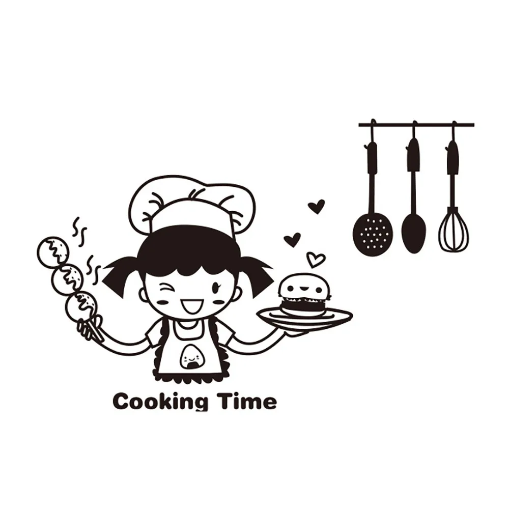 

Kitchen Light Switch Sticker Cute Cook Vinyl Wall Decal Home Decor PVC Wallpaper for living room Wall-papers Decoration #Y10