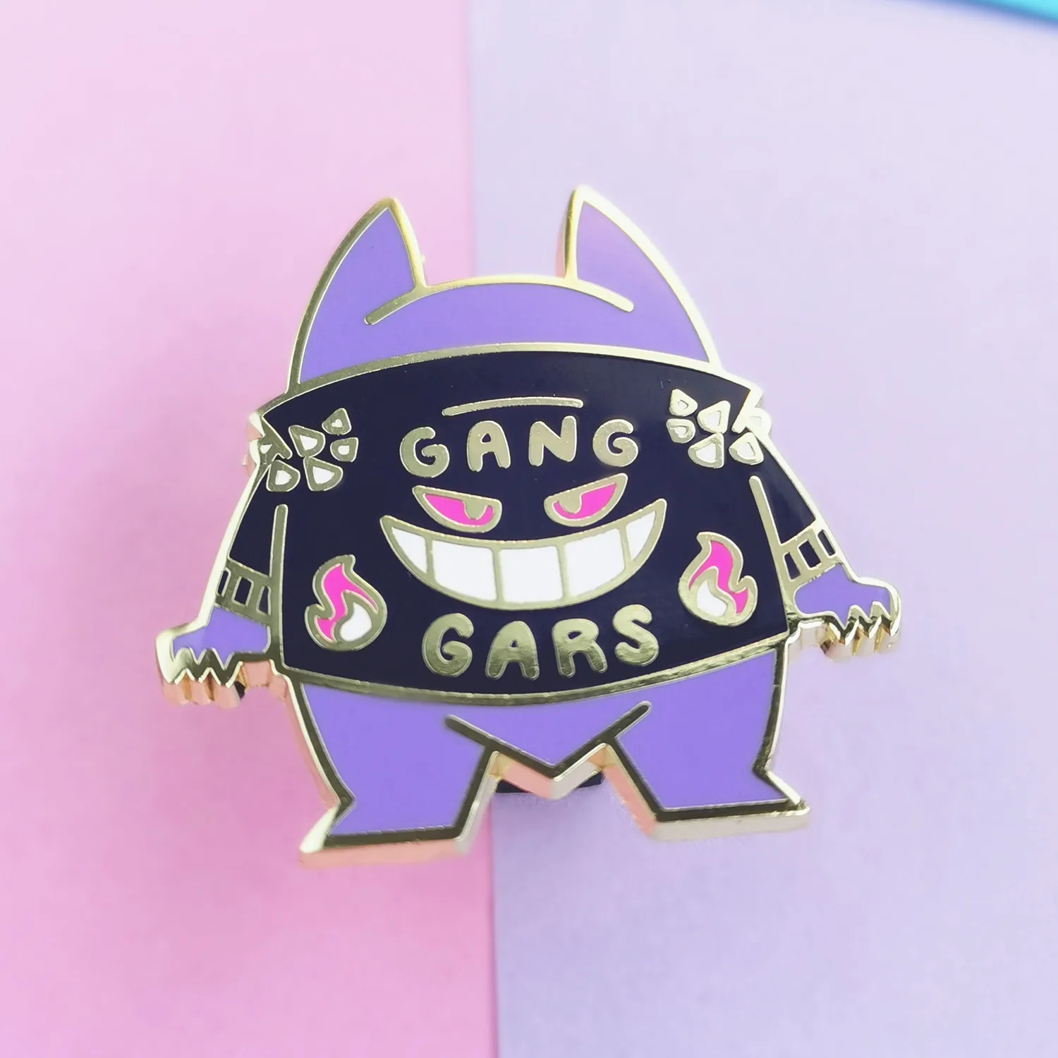 

Cute GANG GARS Purple Ghost Enamel Pin Kawaii Cartoon Lapel Badge Brooch Pocket Monsterss Jacket Jewelry Anime Fans Gift