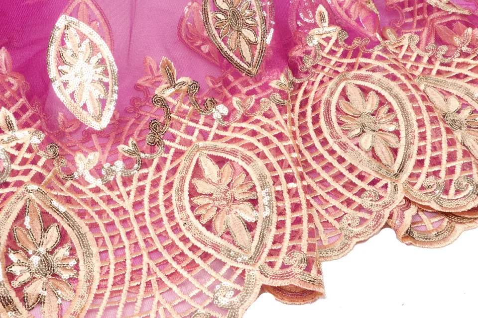 Роскошные золотые блестки африканская вуаль кружевная ткань ФРАНЦУЗСКИЙ тюль