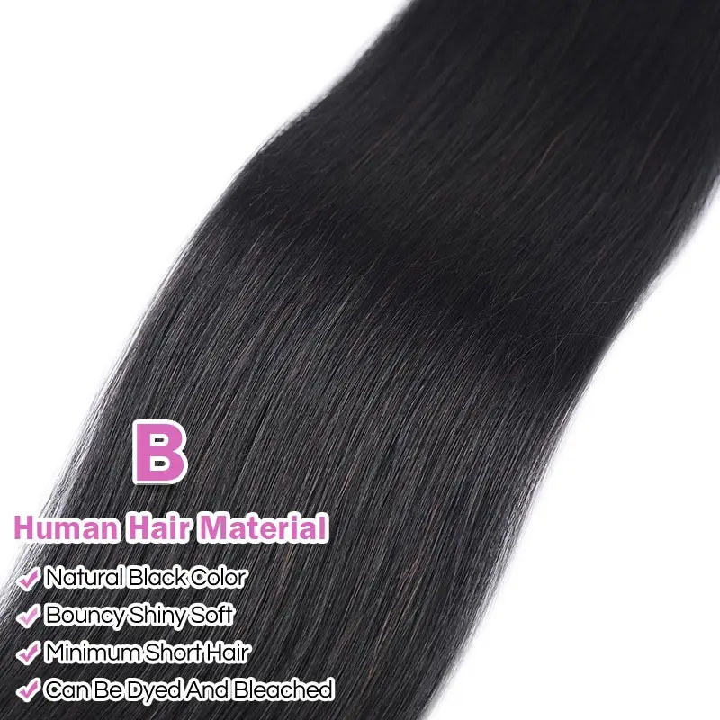 Перуанские натуральные цветные человеческие пряди волос с передним Pinshair, не Реми, прямые пряди волос с закрытием, предварительно выщипанные волосы