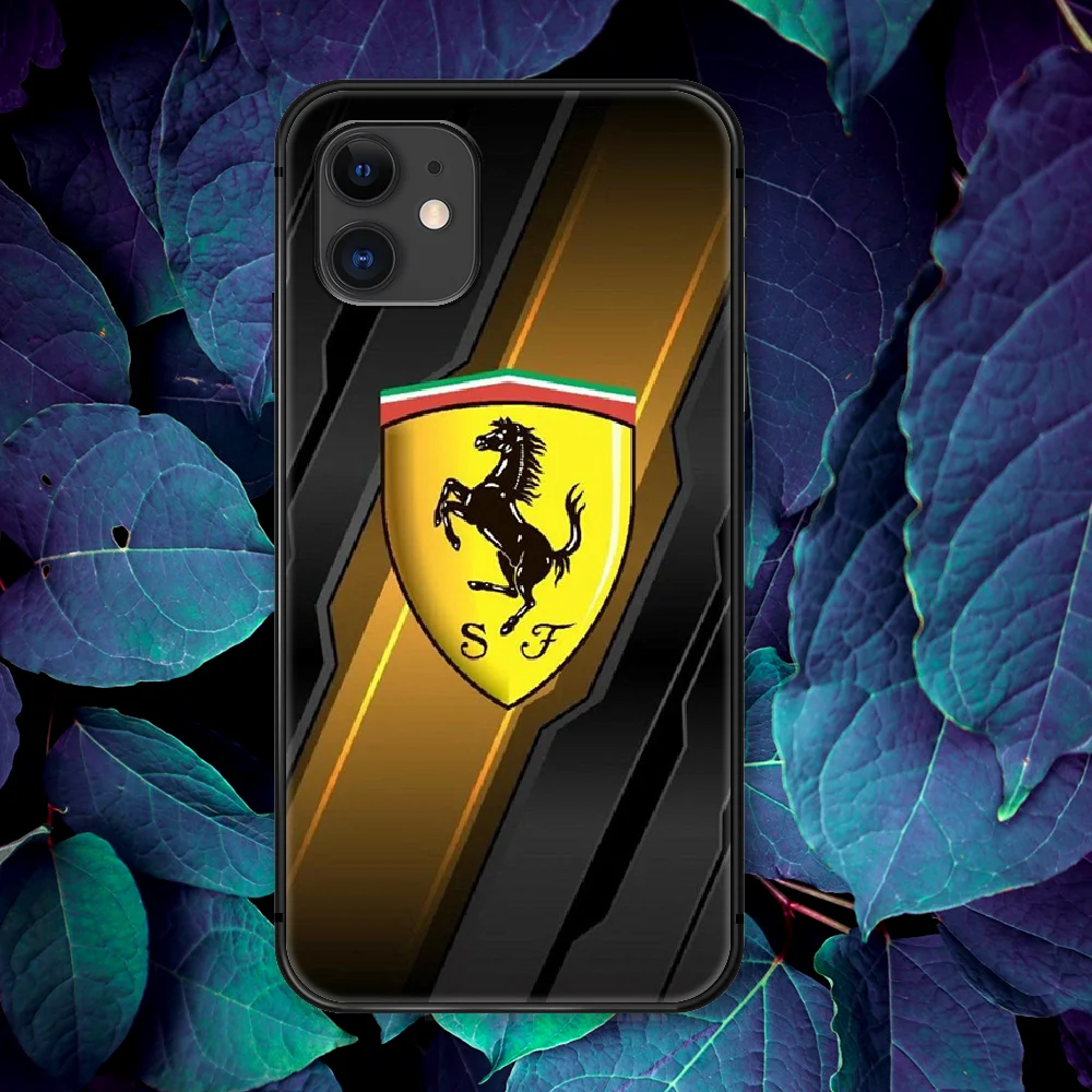 

Ferrare Italian Luxury Sport Car Phone Case For IPhone 4 4s 5 5S SE 5C 6 6S 7 8 Plus X XS XR 11 12 Mini Pro Max 2020 black Shell