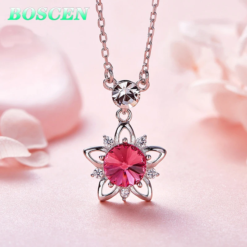 Женское ожерелье из серебра 925 пробы украшенное австрийским кристаллом|Ожерелья|