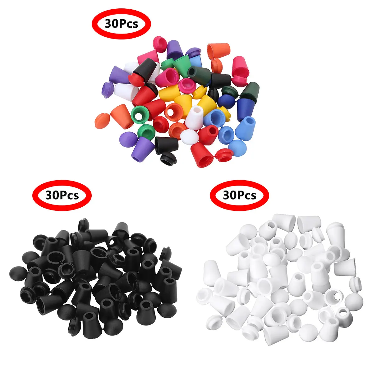 30Pcs Cord End Bell Stopper with Locking Lid Plastic Toggle Clip for Paracord Clothes Bag Sports Wear Shoes Accessories | Дом и сад
