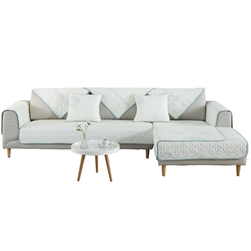 Чехлы для диванов с цветочной вышивкой толстая нескользящая полоска съемное