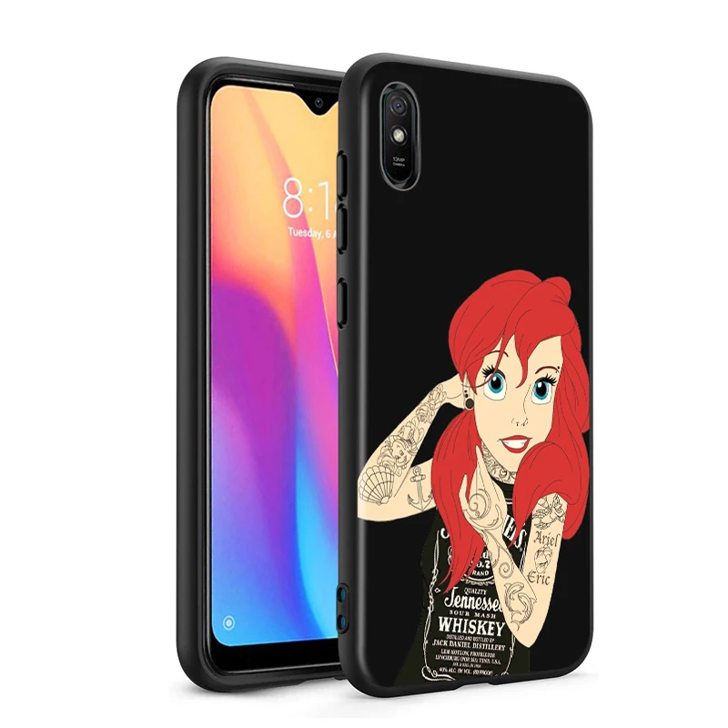 

Tattoo Princess for Xiaomi Redmi 10X Pro 9C 9A 9T 9 GO K40 K30 Ultra K20 8 7 S2 6 5 4X Pro Soft Black Phone Case