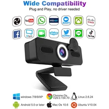 4Kconference live broadcast USB camera 1080p30 frame network HD computer camera free drive beauty fill light Webcam For Computer