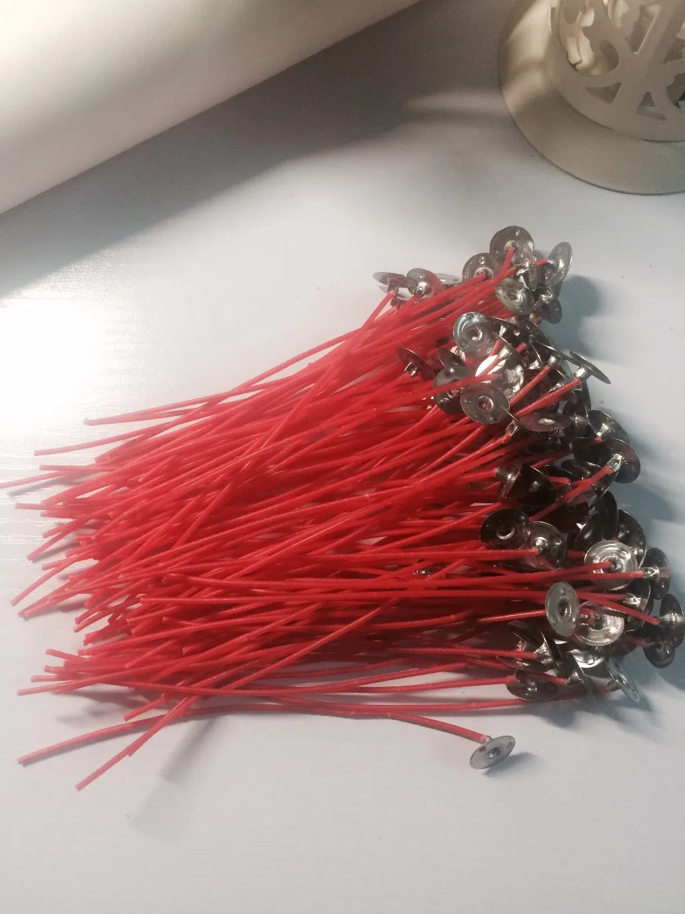 

50/100pcs 12cm Lamp Wick Pre Colorful Unique Red Soy Wax Quality Candle Wicks Cotton Core Waxed for DIY Candles Making Gifts