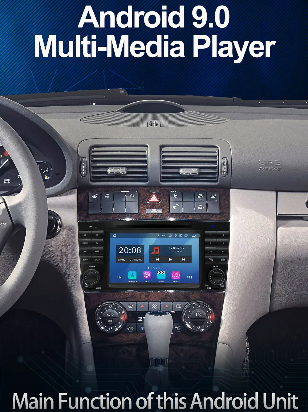 Восьмиядерный 4 Гб ОЗУ Android 9,0 автомобильный DVD для Mercedes Benz C Class W203 C180 C200 C220 C230 C240 C250 C270 C280 C300 C320 автомобильный DSP