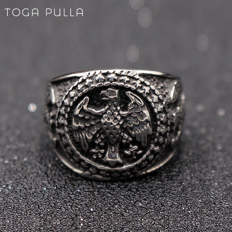 Кольцо мужское из нержавеющей стали 316L в готическом стиле с орлом|Кольца| |