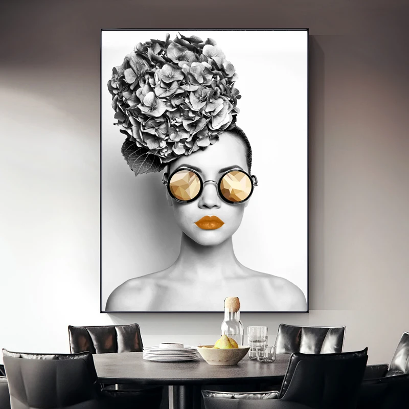 Скандинавская женская шляпа модный плакат печать на холсте настенная живопись