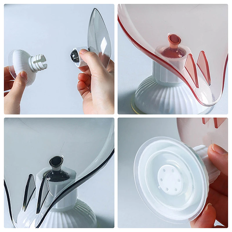 

Leaf Shape Soap Holder Soap Dish For Bathroom Quick Drain Large Suction Cup Fixed Firmly Bathroom Storage Rack Soap Container