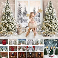 winter christmas photography backdrop kids adult photocall trees snowflake snowy fireplace decor baby photostudio newborn props