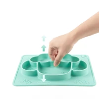 baby suction silicone plate non slip sheep feeding divided bowl dish for infant girls and boys fits most highchair trays