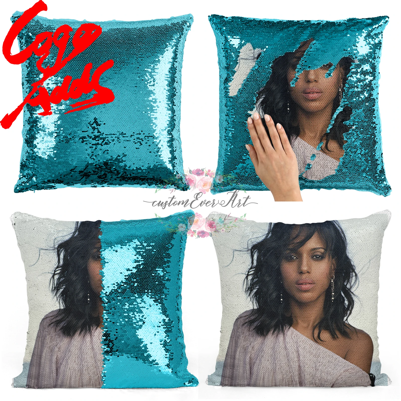 

Kerry Washington sequin pillow | sequin Pillowcase | Two color pillow | gift for her | gift for him | pillow | magic pillow
