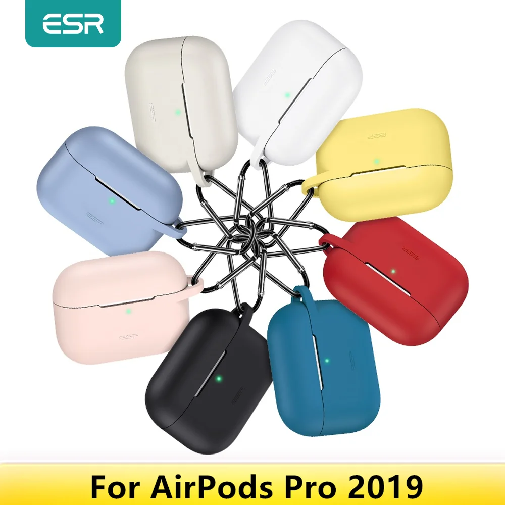 Чехол ESR для AirPods Pro чехол с брелоком крючком противоударный защитный силиконовый