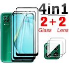 Защитное стекло 4-в-1 на весь экран для Huawei P40 Lite P 40 Lite E P40lite 5G 40 lite, закаленная пленка для объектива камеры