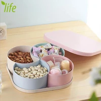 creative pink candy nut storage box dried fruit plate cover multi capacity wedding candy jar snack tray food container organizer
