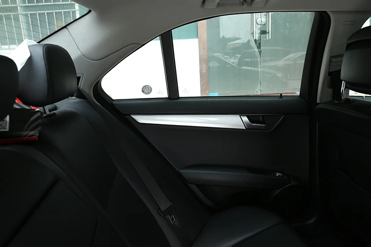 Для Mercedes Benz C Class W204 C180 C200 2009- декоративная панель для межкомнатной двери автомобиля, аксессуары для отделки 4 шт