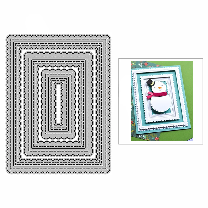 

Новые двухзубчатые сшитые прямоугольные штампы 2021, металлические пресс-формы для «сделай сам», скрапбукинг и изготовление карт, декоративн...