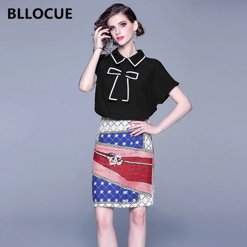 BLLOCUE новинка 2019 осенняя подиумная элегантная винтажная юбка с принтом