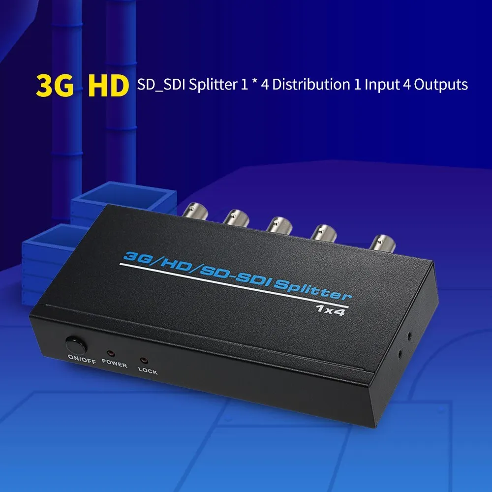 

Zeadow 3G/HD/SD-SDI Splitter 1x4 Distribution 1 Input 4 Output Support HD-SDI SD-SDI 3G-SDI Signals For Projector Monitor Camera