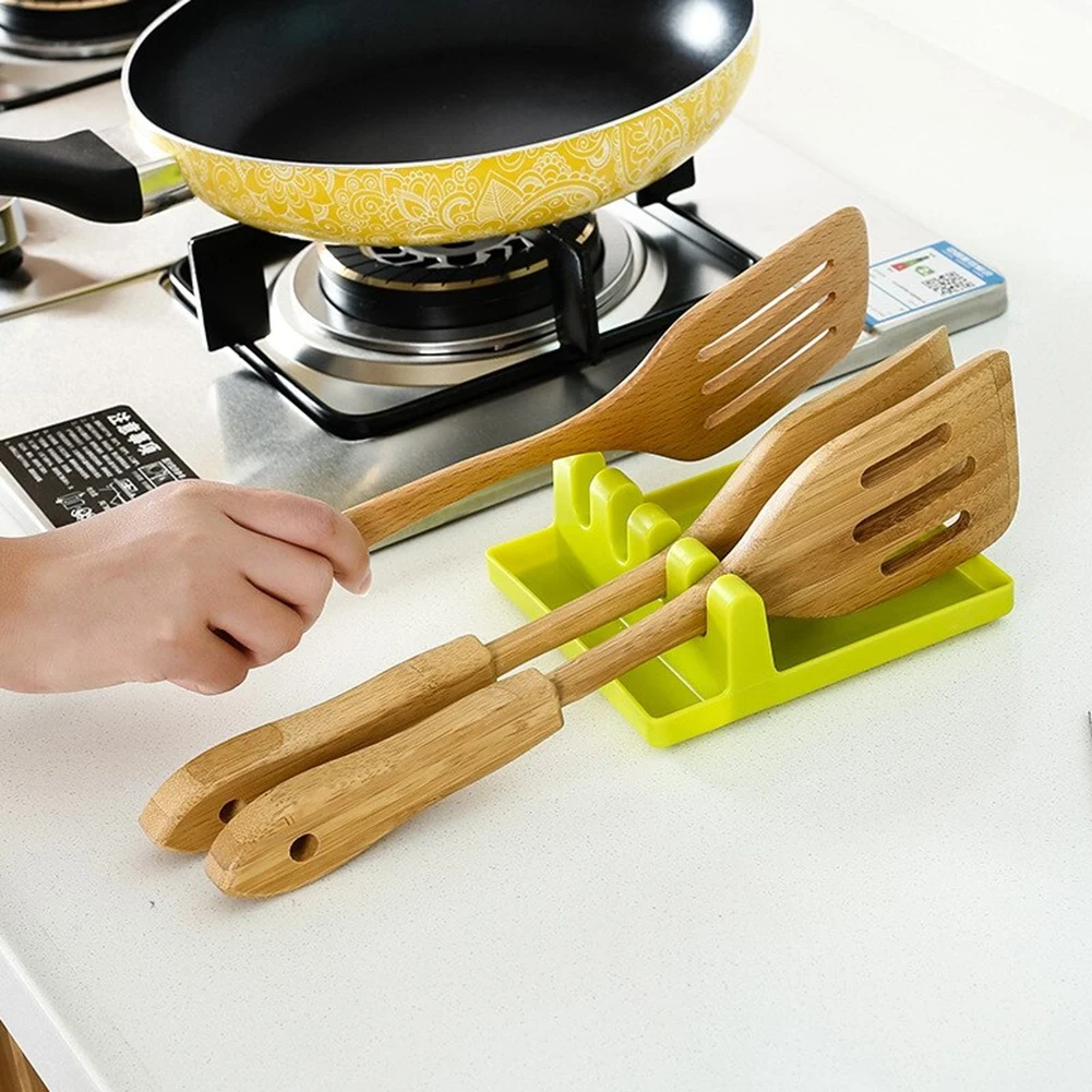 

Kitchen Silicone Utensil Rest, Suitable For Cooking Dining Table Stove Top Fork BBQ Brushes Tongs And Kitchen Utensils