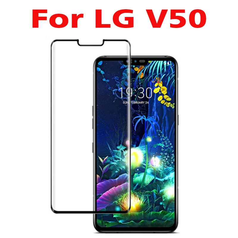 2 шт. Высокопрочное закаленное стекло с полным покрытием для LG V50 защитная