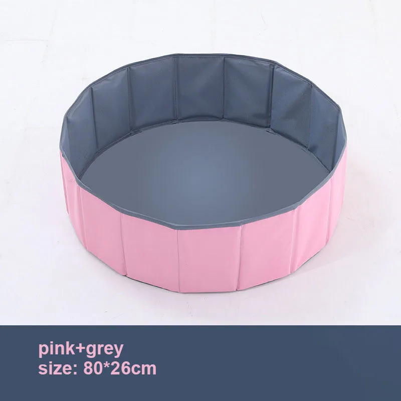 pink-grey 80cm Детский бассейн с шариками ограждение для безопасности ребенка складной мяч Яма бассейн манеж Крытый ограждение Детские шарики содержат мягкую ткань бассейн - Цвет: pink-grey 80cm
