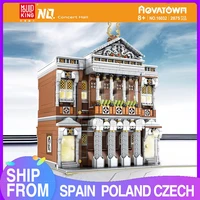 mould king streetview building model the moc concert hall with light building blocks bricks kids educational toy christmas gifts
