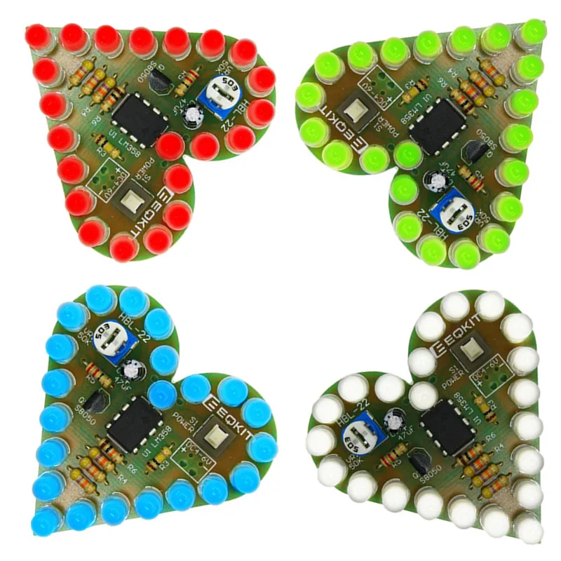 4 шт./лот Набор для творчества цвета в форме сердца лампа дыхания электронное
