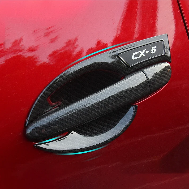 Carbon Fiber Car Door Handle Cover With Bowl Trim For MAZDA CX-5 CX5 KF 2017 2018 2019 2020 | Аксессуары для салона