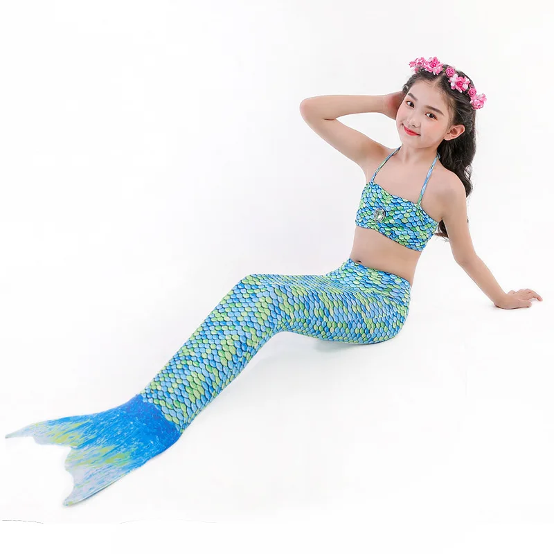 Girls Mermaid Tails Swimming Dresses Cosplay Costume Beach Clothes Little Children Swimsuit for Kids Swimmable Costumes | Спорт и