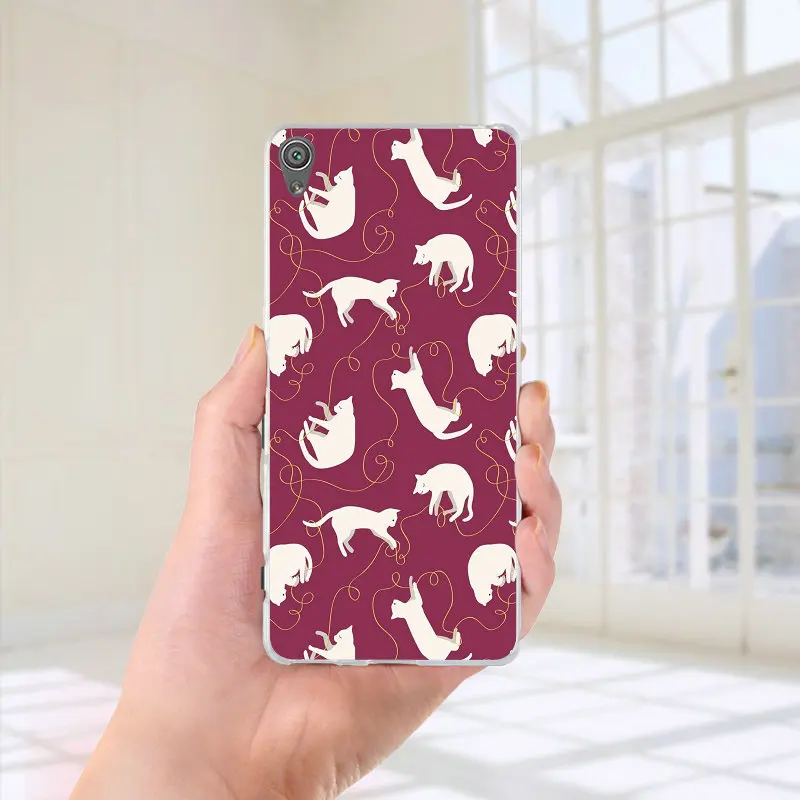 Мягкие силиконовые чехлы из ТПУ для телефона sony Xperia M2 M4 M5 чехол XA; XZ Z Z1 Z2 Z3 Z4 Z5 Compact E3 E5 T3 Shell Сумки с милым рисунком кота