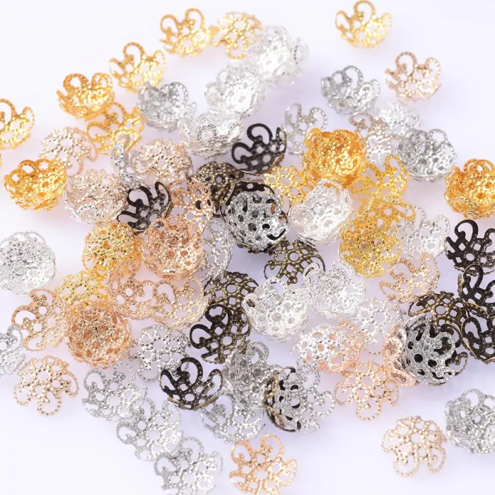 

100Pcs/Lot 10mm Flower Torus Shape Alloy Beads Caps Jewelry Findings Spacer Beads For Jewelry Making Charms Bracelet Findings