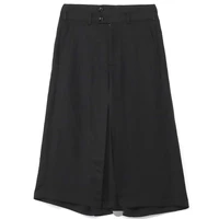 springsummer new mens super loose skirt skirt casual wide leg trousers solid color over the knee five straight trousers