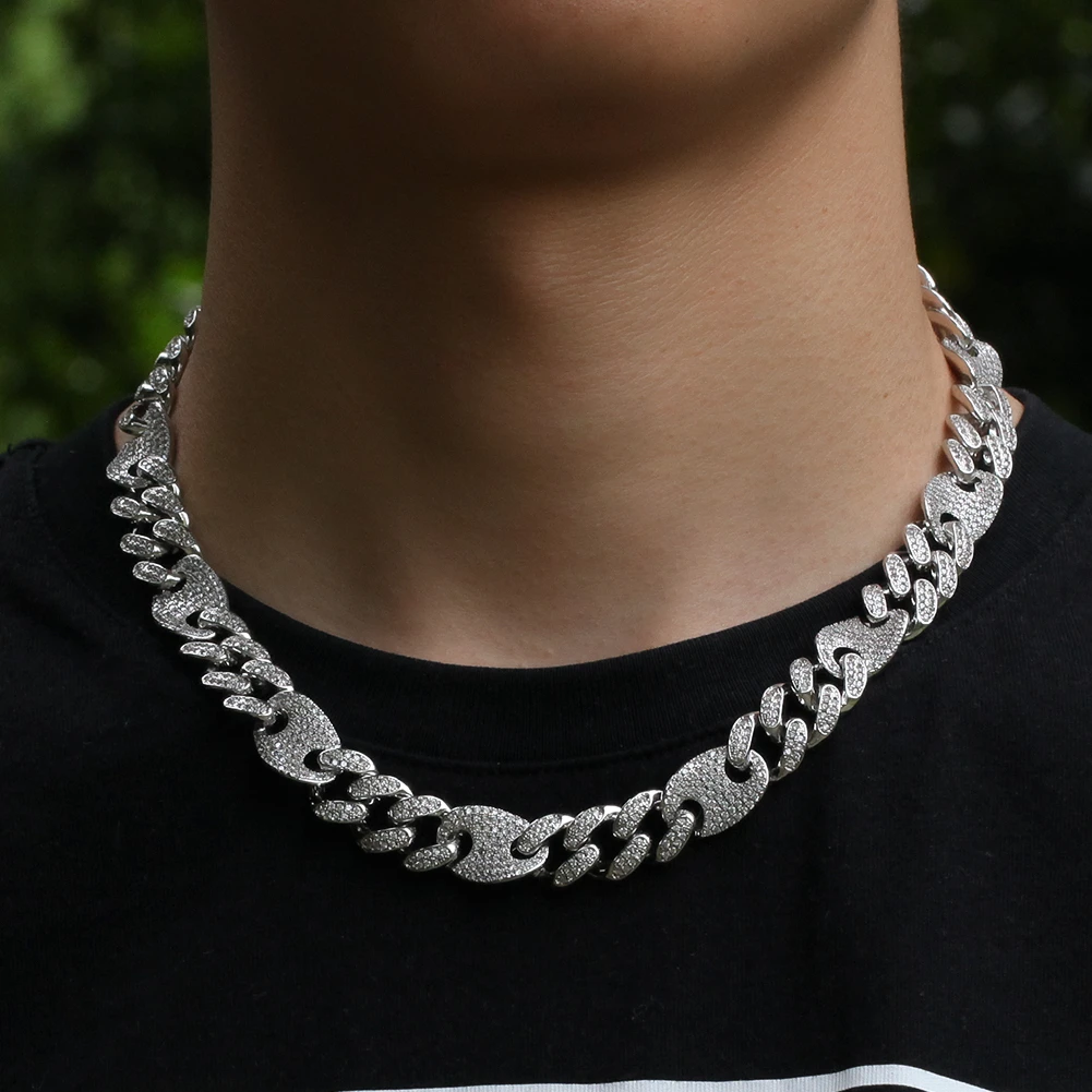 Цепь Цепочки и ожерелья Майами льдом КУБИНСКИЙ звено цепи ожерелье смесь цветов