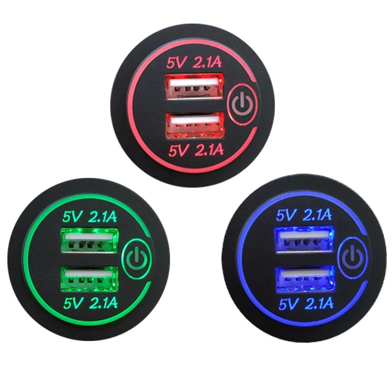 

12-24V Universal 4.2A Dual USB Charger Socket Power Outlet Voltmeter for Car Boat Motorcycle Marine RV Wire Fuse DIY Kit