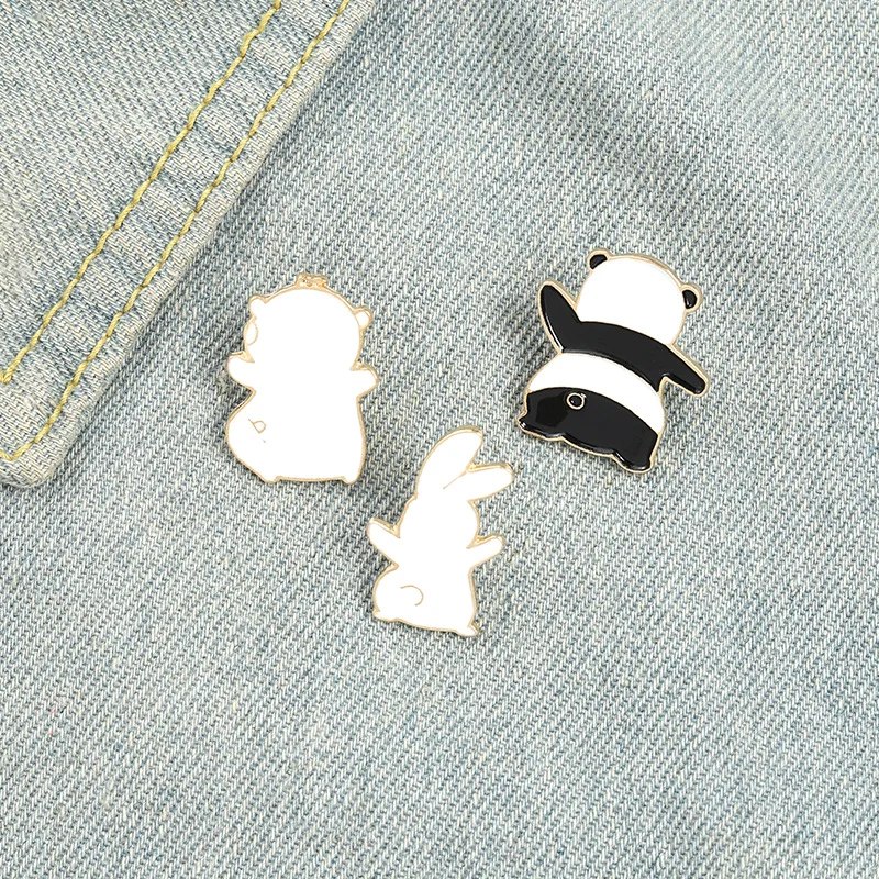 

Panda Enamel Pins Custom Brooches Lapel Pin Shirt Bag Cartoon Badge Jewelry Gift For Lover Girl Friends